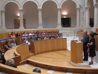 El Presidente del Parlamento de La Rioja, durante el acto