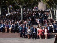 Momento del acto institucional en el Paseo del Espolón.