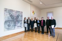 Presidenta y Jurado con el Premio de Pintura Parlamento de La Rioja 2017