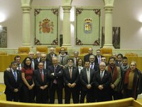 El Presidente del Parlamento de La Rioja recibe a directivos de las Federaciones Riojanas de Fútbol y de Baloncesto