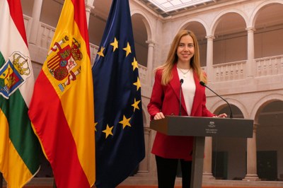 Marta Fernández Cornago, durante su intervención con motivo del Día Internacional del Pueblo Gitano