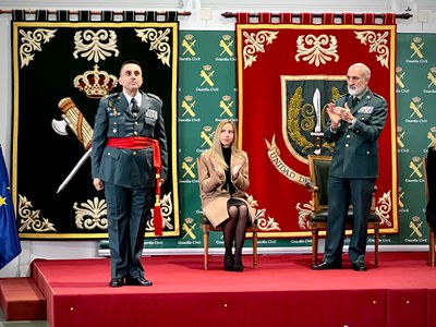 Imposición de la faja de general a Francisco Javier Molano