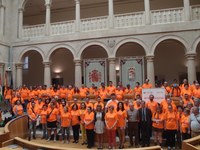 Participantes en el acto central del Camino de Santiago - Camino de la Rehabilitación de ARFES