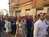 Autoridades participantes en la función religiosa en honor a los Patronos