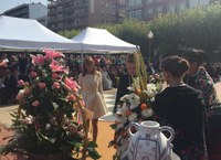 La Presidenta durante la ofrenda floral a la Virgen de la Vega en Haro