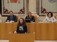 Luisa Reyes, del Colegio Marqués de Vallejo durante la lectura de su artículo