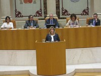 La Defensora del Pueblo Riojano, durante su intervención