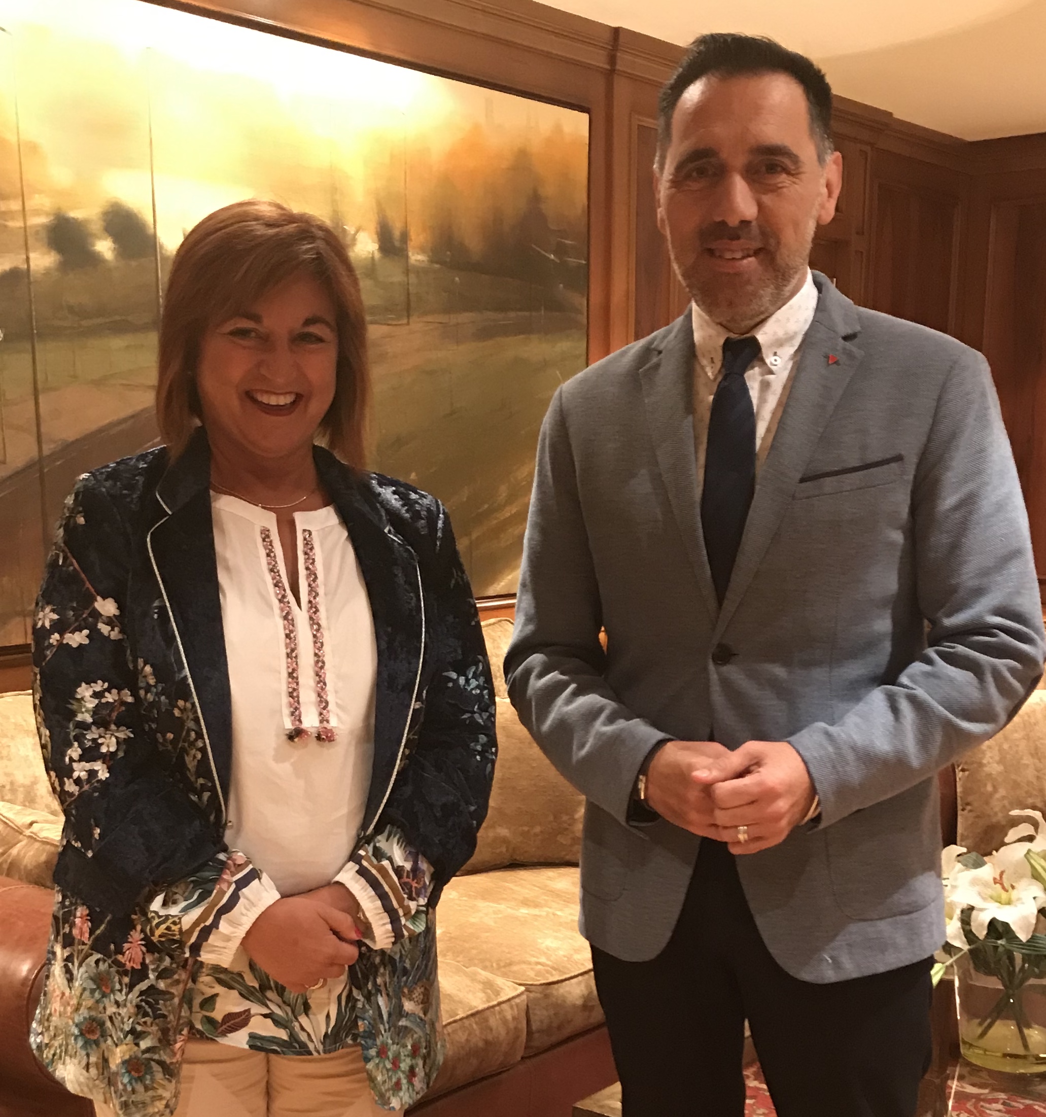 Berta junto el Presidente