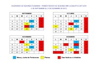 Calendario de sesiones del 1 de septiembre al 31 de diciembre de 2017