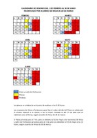 Calendario de sesiones modificado por la Mesa el pasado 28 de marzo de 2018