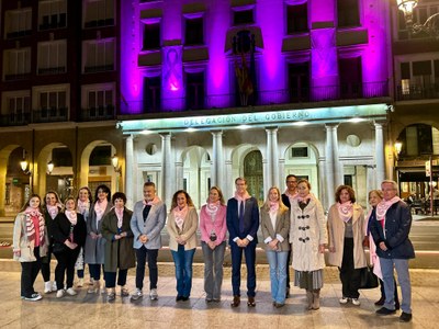 Iluminación del Palacio del Gobierno regional con motivo del Día Mundial contra el Cáncer de Mama