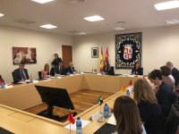 Durante la reunión de trabajo en la sede de las Cortes de Castilla y León
